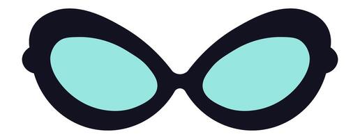 Stylish cat eye sunglasses with light blue lenses and a bold black frame create an aura of elegance and mystery, adding a touch of retro charm to any look vector