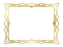 Golden frame with triangles and circles is creating an elegant and vintage atmosphere, perfect for invitations, posters and decorations with a touch of luxury and class vector