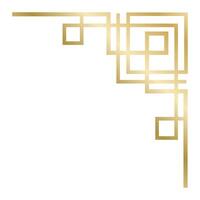 Golden art deco corner with geometric shapes creating an elegant frame, perfect for invitations, posters, or any design project requiring a touch of vintage sophistication vector
