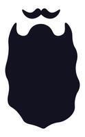Stylish black beard and mustache symbolizing masculinity, ideal for barbershop advertisements and men's grooming products, conveying a sense of style and confidence vector