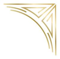 Elegant golden art deco corner with rounded and straight lines forming a decorative frame, perfect for adding a touch of vintage sophistication to designs vector