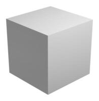 Gray cube rotating in white empty room, perfect square shape, ideal for architectural or design concepts, representing stability and simplicity vector