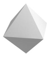 Rotating abstract three dimensional octahedron geometric shape on a plain white background, generating an engaging illusion of movement and depth with its dynamic design and symmetry vector