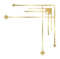 Golden art deco corner with rhombus and lines creating an elegant, luxurious frame for invitations, certificates, menus and other design projects vector