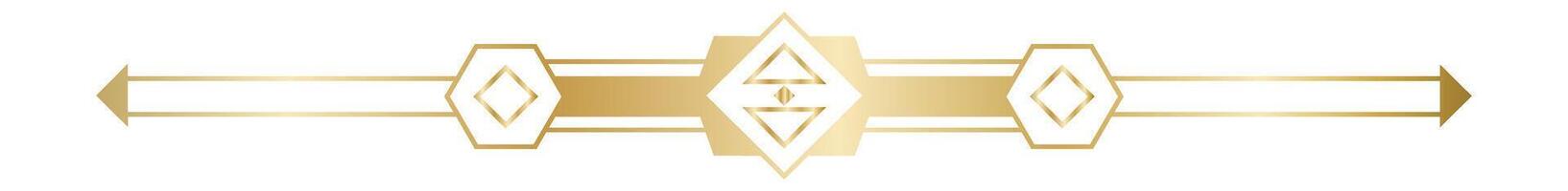 Geometric golden banner featuring hexagons, rhombuses, and triangles, creating a stylish horizontal decoration perfect for elegant headers and sophisticated website designs vector