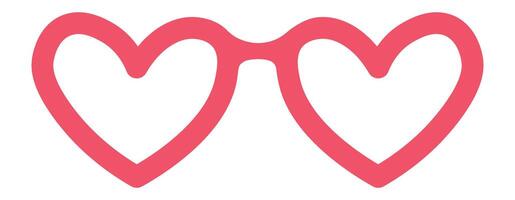 Pink heart shaped glasses embodying love and affection, infusing playful energy into romantic occasions and celebrations, serve as a charming accessory for expressing joy and positivity vector