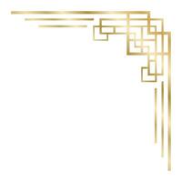 Elegant golden art deco frame creating a sophisticated corner design on a clean white background, perfect for adding a touch of vintage glamour to any project vector