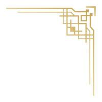 Elegant golden art deco corner ornament creating a geometric frame, enhancing designs with vintage sophistication and luxurious flair, perfect for invitations and celebrations vector