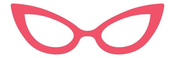 Cat eye glasses in vibrant pink symbolizing femininity, fashion, and a touch of retro charm, perfect for adding a touch of elegance to any look vector