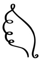 Simple black line forming an abstract figure on a white background, creating a minimalist and contemporary design ideal for various decorative purposes vector