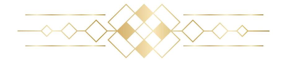 Golden geometric art deco pattern creating a sophisticated and elegant frame, ideal for luxury branding, invitations, and decorative purposes vector