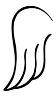 Minimalist illustration of a wing, hand drawn with clean lines, creating a sense of lightness and freedom, suitable for various design applications vector