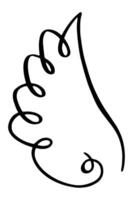 Single black curved line forming an abstract wing shape, symbolizing freedom, spirituality, and delicate grace, suitable for various design projects related to nature, dreams, or fantasy themes vector