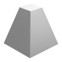 Gray pyramid standing on a white background, representing concepts such as stability, growth, hierarchy, and reaching the top, suitable for various business and abstract themes vector