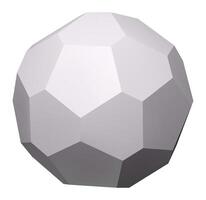 Gray polyhedron rotating in a white background representing modern design, geometry, mathematics, and computer graphics, creating a visually appealing abstract with its complex structure vector