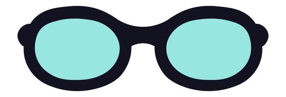 Round eyeglasses with light blue lenses and a sleek black frame offer a stylish and functional way to enhance vision, combining fashion and practicality vector