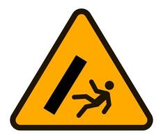 Triangular warning sign featuring a falling person and a falling object, emphasizing potential dangers and promoting safety awareness in various environments vector