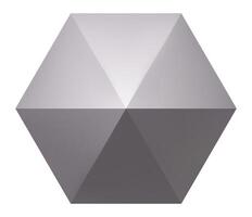 Abstract gray hexagon divided into triangles creating a three dimensional geometric shape, ideal for technology, design, and futuristic concepts vector