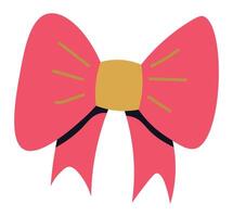 Pink ribbon tied in a bow, featuring a gold accent in the center and subtle decorative lines, adding a touch of elegance and sophistication vector