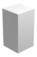 White rectangular cuboid standing on a white background. Representing concepts of simplicity. Minimalism. Geometry. And three dimensional shapes. Ideal for design. Architecture. And abstract projects vector