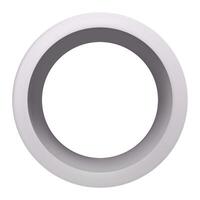 White torus with empty hole creating an abstract frame on a white background, representing concepts such as infinity, continuity, and minimalism in a simple yet elegant design vector