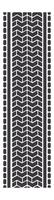 Seamless vertically oriented tire track with herringbone pattern and dotted edges is isolated on white, representing automotive industry, transportation, and vehicle maintenance vector