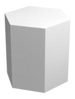 Rotating white hexagonal prism on white background, creating an abstract and minimalist composition, ideal for projects related to geometry, mathematics, design, and architecture vector
