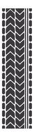 Seamless vertically repeating pattern of a dark tire track with chevron and dotted patterns, ideal for backgrounds, textures, and automotive themed designs vector