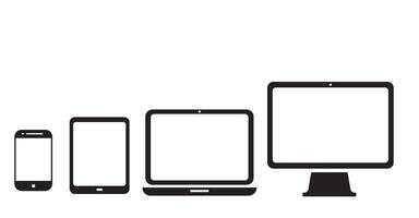 Device icon set .Laptop, Computer, Tablet and Smartphone. illustration vector