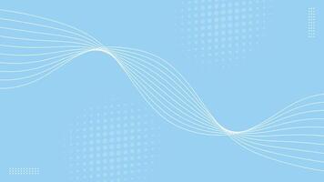 Blue Wave Lines Undulating with Halftone Circles Isolated on Blue Background vector