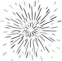 Fireworks texture, thin lines, isolated on transparent background. graphic line ink illustration. Backdrop to use for overlay, montage or brushes. For poster, flyer, banner, invitation vector