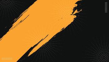 Abstract black and yellow background with grunge and halftone texture. illustration vector