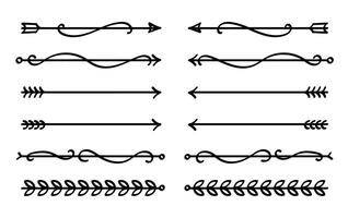 Nature Floral Line Divider for Text Layout Separator Decoration Element Collection. vector
