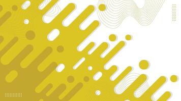 Yellow Rounded Lines Background with Abstract Dashes and Dots vector