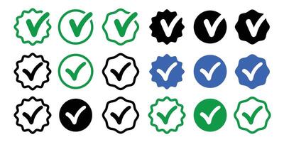Checkmark icon collection. Checked check box sign. illustration vector