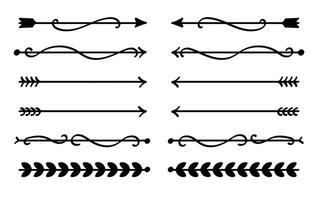 Floral Line Divider for Text Layout Separator Decoration Element Collection vector