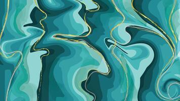 Marble Green and Gold Swirl Abstract Background with Natural Luxury Texture vector