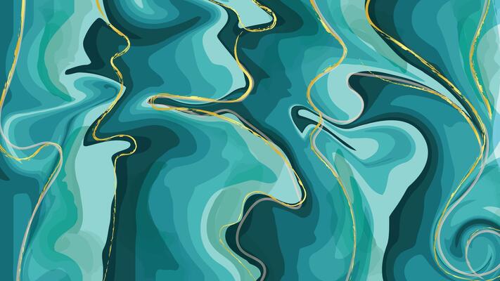 Marble Green and Gold Swirl Abstract Background with Natural Luxury Texture