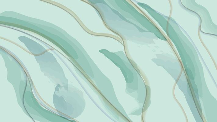 Nature Green Marble with Gold Tiles Abstract Illustration
