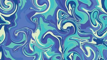 Abstract Blue and Turquoise Fluid Art Swirls for Background Design vector