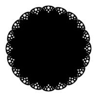 Silhouette of lace simple round napkin vector