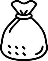 A Simple Drawing of a Full Trash Bag vector