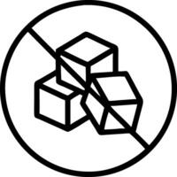 Sugar Free Icon Symbol with Cubes and Crossed Line vector