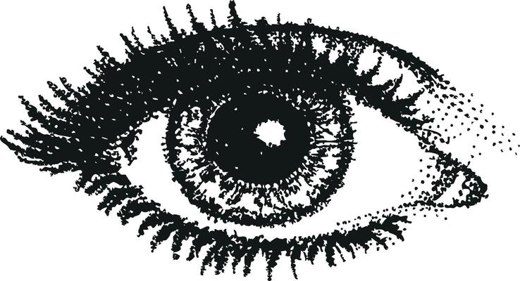 Eye Clip Art Illustration Isolated on White