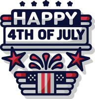 Happy Fourth of July Celebration Patriotic Illustration vector