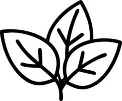 Three Leaf Outline Icon Isolated on White Background vector
