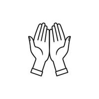 Line Drawing of Two Hands in a Blessed Gesture Outline symbolizing hope, prayer, or blessing vector