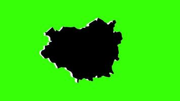 green screen 3d map of sirvintos District Municipality in Lithuania video