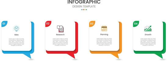 Business infographic design template with 4 steps or options vector