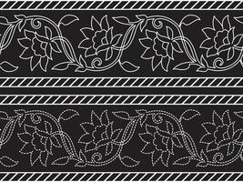 Textile fabric border motif pattern for a geometric oriental seamless pattern. Border decoration. Design for background, wallpaper, illustration, vector